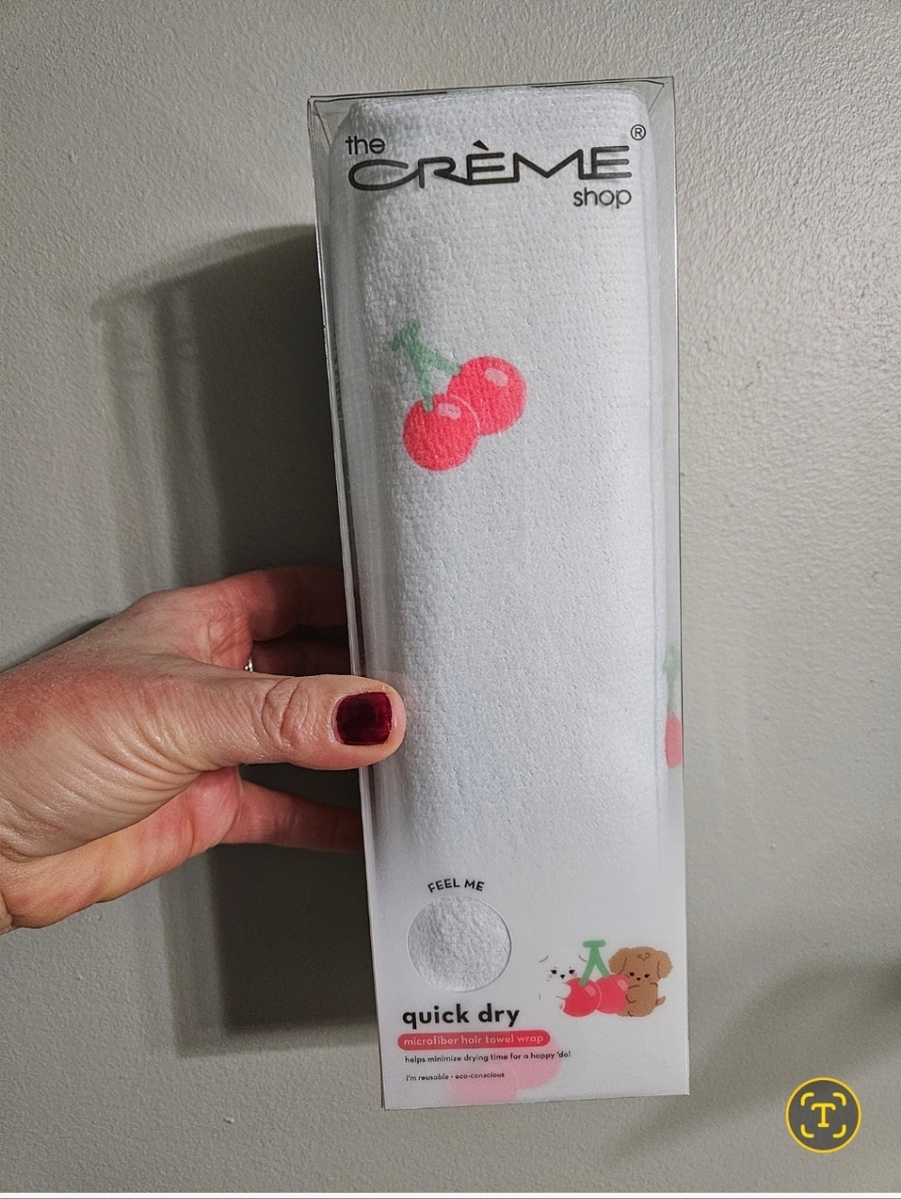 The Crème Shop White Cherry Quick Dry Hair Towel Wrap